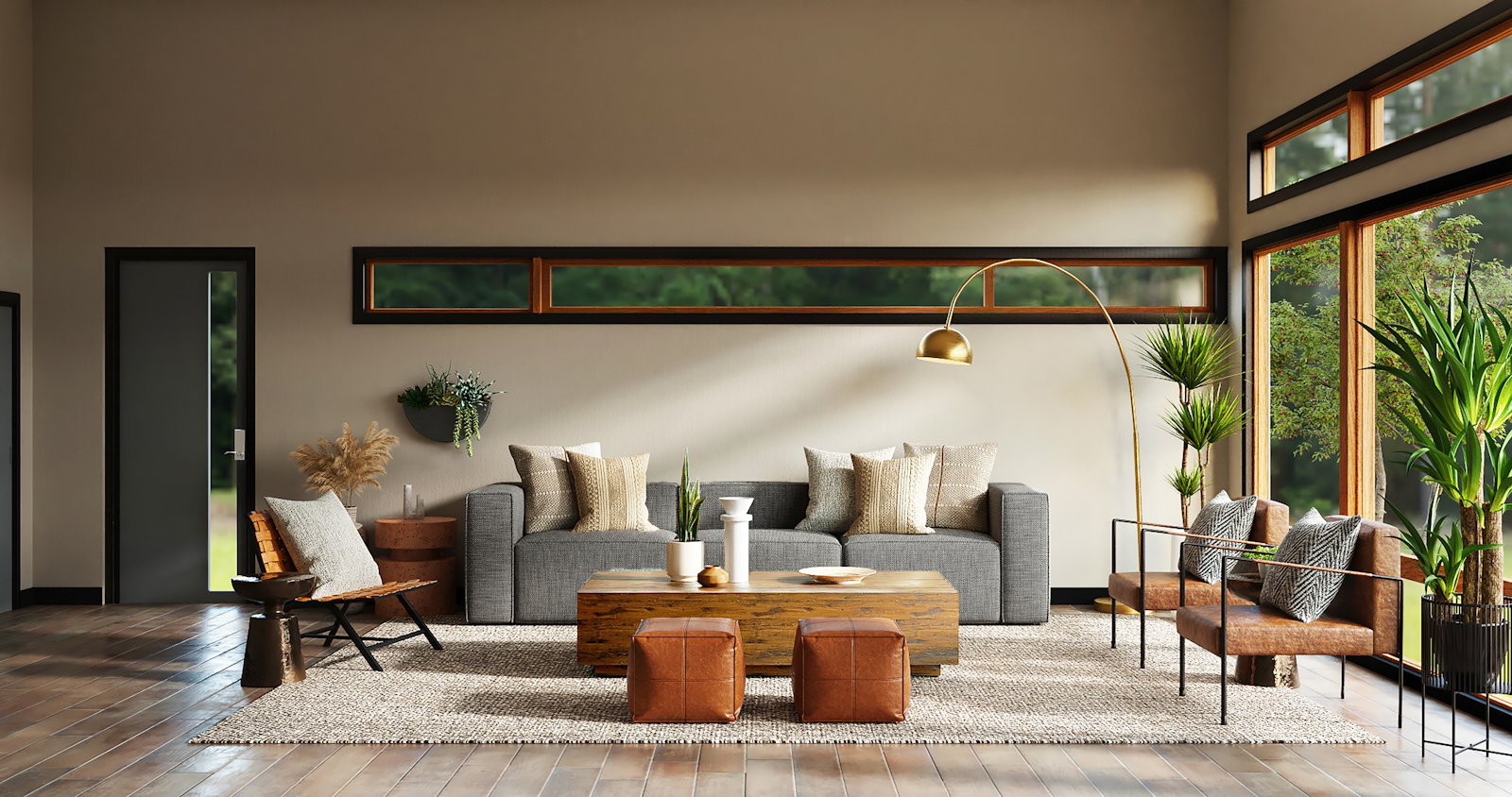 Curated living space with modern furniture